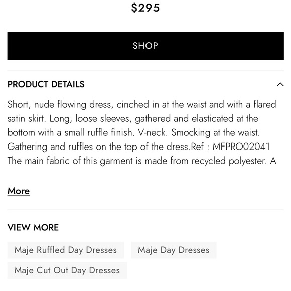 Maje Satin Dress With Ruffles - Picture 6 of 10